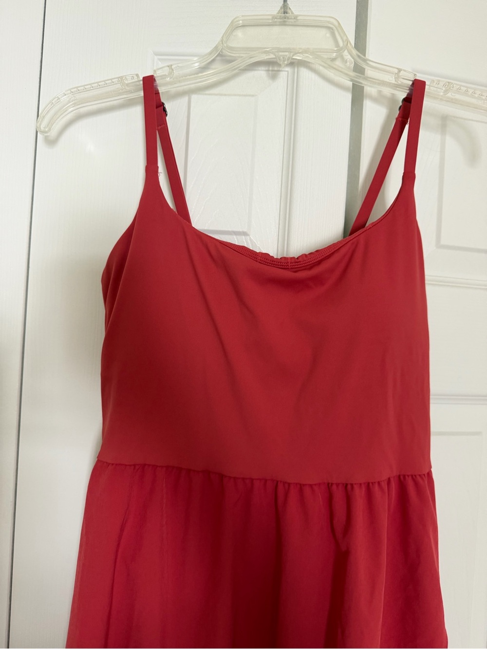 Halara Red Midi Dress XS Built-In Bra Sleeveless High Low Dress - Picture 3 of 8